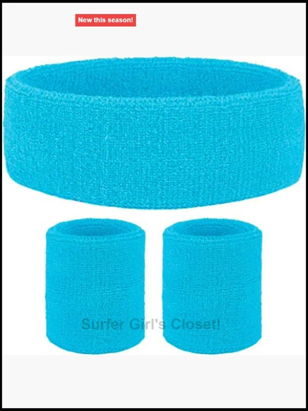 80s Neon Sweatband Wristband Set Workout Headband